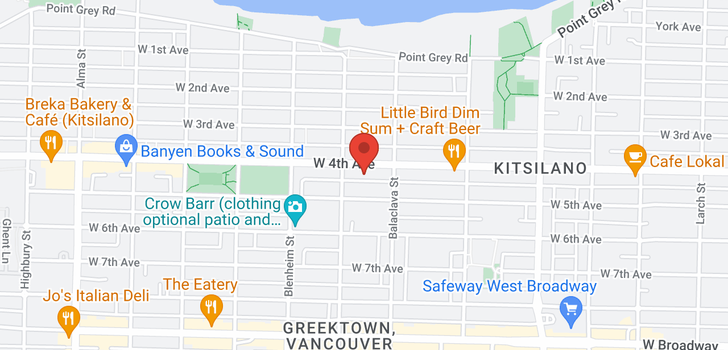 map of 306 3150 W 4TH AVENUE
